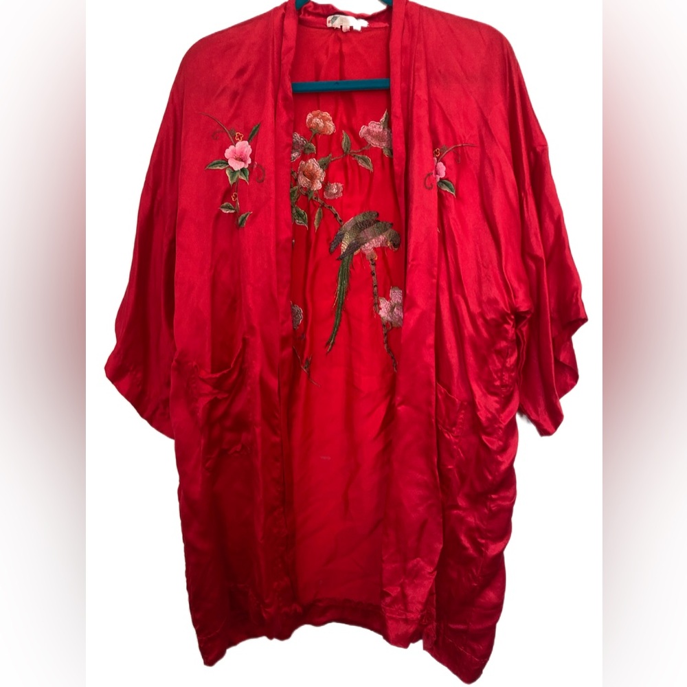 Red Silk Embroidered Robe